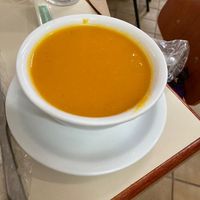 Carrot ginger soup  at Green Vegetarian Restaurante in Rio De Janeiro
