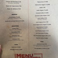 Vegan coffee drink selection  at Ronda Café in Lourinha