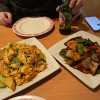 Singapore Noodle and Kung Po both wi Tofu #Veganuary at Eric's Asian Cafe in Idaho Springs