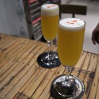 Passionfruit pisco sour (contains EGG) #Veganuary at Wathiyana in Bagua Grande