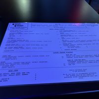 Terrible photo of the menu  at Bam Pow in Port Douglas