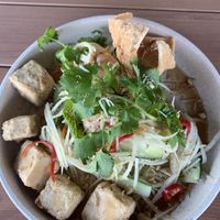 Papaya salad with sichuan tofu  at Bam Pow in Port Douglas
