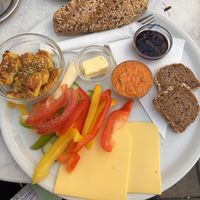 Vegan breakfast plate  at Café Jelinek in Vienna