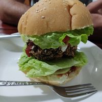 Hamburguesa vegana at Kaun Im Yok Vegan Restaurant - H&H in Vang Vieng