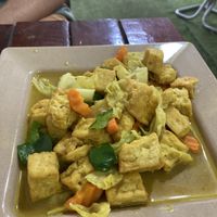 Curry tofu (tasted a bit like katsu curry)  at Kaun Im Yok Vegan Restaurant - H&H in Vang Vieng