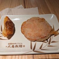 Gyoza and sweet potato tempura at Marugame Udon - St Christopher's Place in London