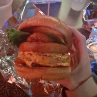 Veggie burger + Onion Rings (Vegetarian) at Art Bar in Columbia