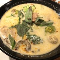 Tom kah with mock beef and rice noodle at Sipz Fusion Cafe - Clairemont Mesa in San Diego