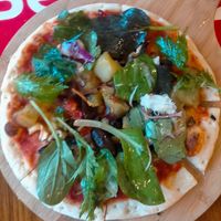 Pizza with cheese removed to make it vegan (this is the medium size)  at Parua Bay Tavern in Parua Bay