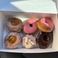 Variety of vegan donuts   at Starlight Doughnut Lab in Norwood