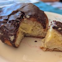 Vegan Boston cream at Starlight Doughnut Lab in Norwood
