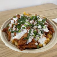 BBQ Mac & Cheese Bowl with soy curls  at Vuture Food in Salt Lake City