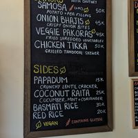 Clearly marked vegan sides. at Krishna's Kitchen in Pecatu