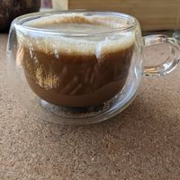 Coffee with plant mylk and date syrup at Cafe Graze - Plant Based Kitchen by Natureville in Bangalore