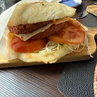 vegan cheese burger at SALT Gluten-Free House in Split