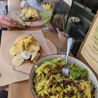Green salad & soy pita at Veganato in Crete