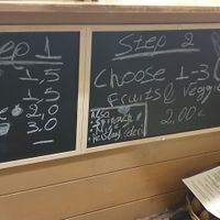 Smoothie/milkshake selection at Veganato in Crete