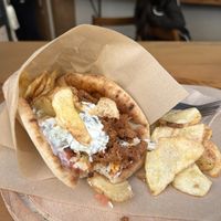 traditional soya gyro (tzatziki)  at Veganato in Crete