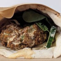 Classic Homemade Falafel Wrap (no tomato or yogurt) at Veganato in Crete