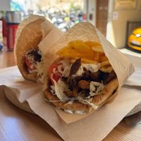 Medium traditional gyros   at Veganato in Crete