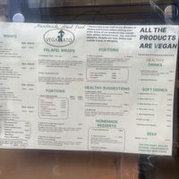 The menu as at September 2025  at Veganato in Crete