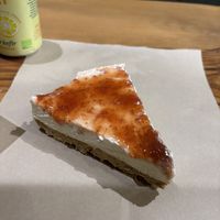 Vegan strawberry cheesecake   at Veganato in Crete