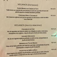 Menu  at Brasis Ateliê Gastronômico in Brasilia