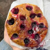 Blueberry focaccia at Pandaria Rosetta in Mexico City