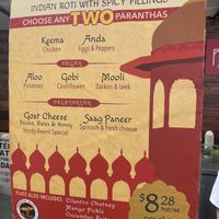Menu at Parantha Alley - Food Stall in Brooklyn