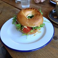 Hummus avocado bagel at The Crafty Egg in Bristol