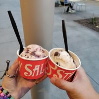 Marion Berry cobbler and oat milk cookies #Veganuary at Salt & Straw in San Ramon