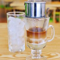 Vietnamese coffee at Vegan World  in Northbridge