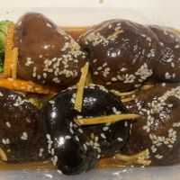 Mushrooms and broccoli. A bit pricey for what it was and a bit to much ginger flavour for me, but still ok    at Vegan World  in Northbridge