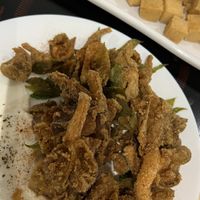 Crispy Mushrooms and Crispy Tofu!  at Vegan World  in Northbridge