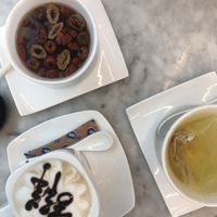 Logan tea , latte, lotus tea at Water Drop Teahouse 滴水坊 in Northeast Singapore