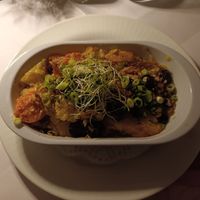 Veganes Kartoffel-Rosenkohl-Gratin... super lecker at Landgasthof Hessenmühle in Grossenlueder