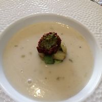 Spargelsuppe at Blaue Ziege in Petersberg