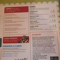 Right side of vegan menu. at Lounges - Clavio Lounge in Petersfield