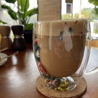 Hazelnut latte   at New Earth Cafe in Dubai