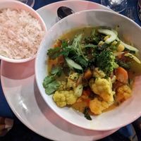 Vegetable curry (ask for no fish sauce and shrimp paste) at Mango Reef Restaurant & Bar in Providenciales