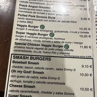 menu (3/4). Some leaf-labelled items are vegan.  at Sonora Sport Tavern in Barcelona