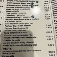 menu (4/4). Some leaf-labelled items are vegan.  at Sonora Sport Tavern in Barcelona