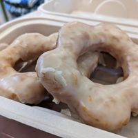 Orange donuts at Landline Doughnuts & Coffee in Longmont