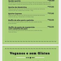 Vegan and gluten free menu at Café das Coisinhas in Sao Paulo
