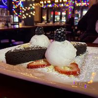 Vegan brownie dessert - delicious!  at Mercury Bar West in New York City