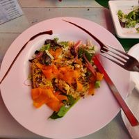 I had already started eating the Asian/Cajun tofu before snapping this... I couldn't resist! at Kaya Island Eats in Key West