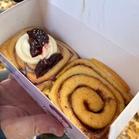 Cherry Choc and plain cinnamon roll at Cinnamood in Berlin