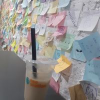 Vegan caramel bubble tea at Tea Station in Sao Paulo