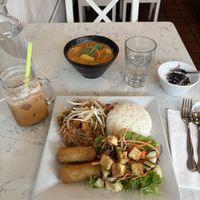 Lunch special with Thai Iced Teaa  at Araya's Place in Bellevue