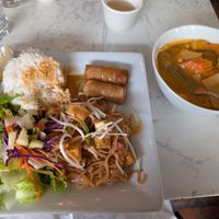 Lunch special with massaman curry (partially eaten) at Araya's Place in Bellevue